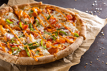 Harissa aioli pizza
